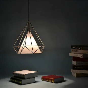 

Modern simple diamond bird cage vintage creative pendant lamp for coffee room restaurant