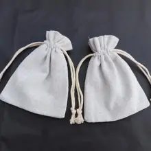 100 шт. льняной мешок на шнурке, Хлопковый мешок из мешковины, мешок для риса, подарочный пакет на шнурке на заказ