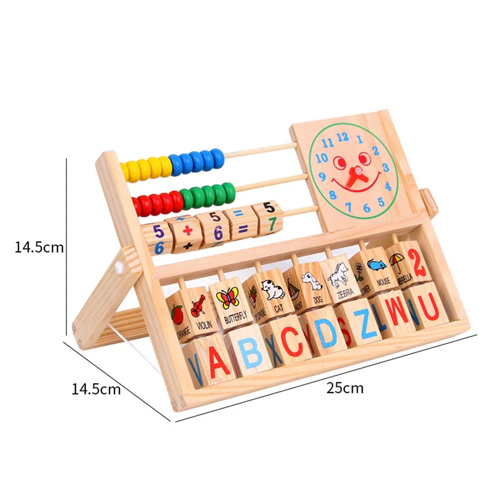 Дети Универсальный лоскут Abacus Образовательные Деревянные игрушки расчет рамки буквы Алфавит цифровой номер будильник