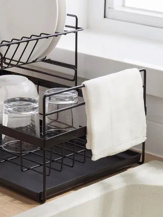 

Creative drain rack double-layer drying tableware dishes dish rack rack kitchen storage box storage rack