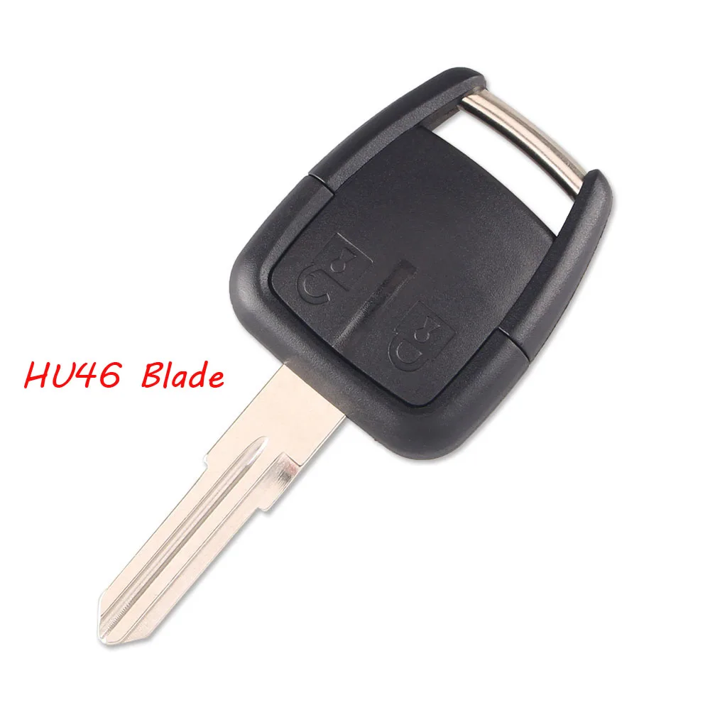 KEYYOU 2 кнопки смарт-пульт дистанционного ключа автомобиля оболочки для Chevrolet с замена лезвия-ключа авто без ключа ввода чехол - Количество кнопок: HU46 Blade