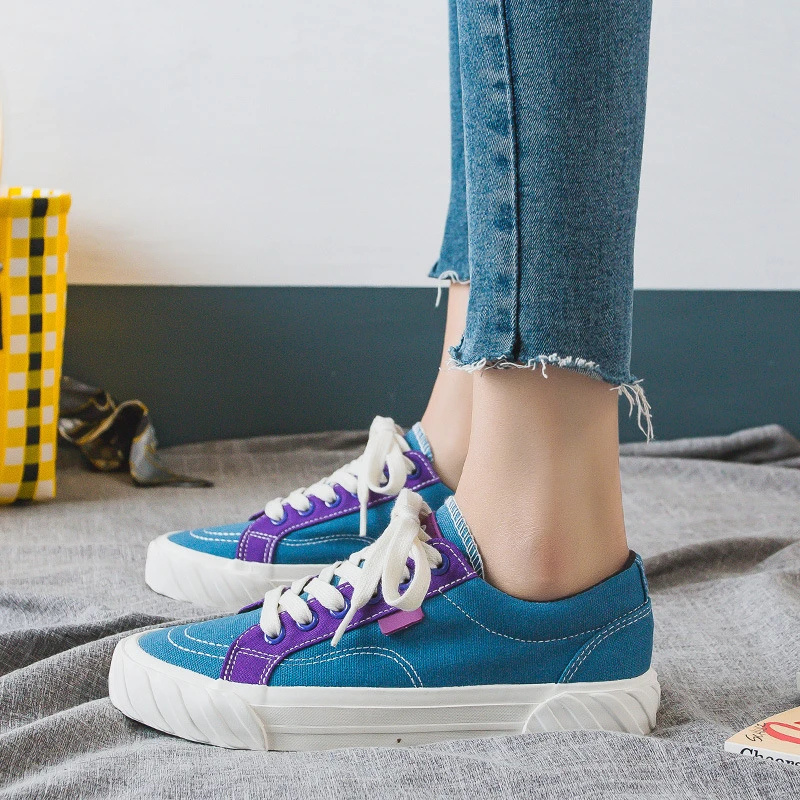 

Dropshipping Woman Shoes New Fashion Women Canvas Shoes Casual Flats Solid Canvas Candy Color Women Casual Flats XYZ45
