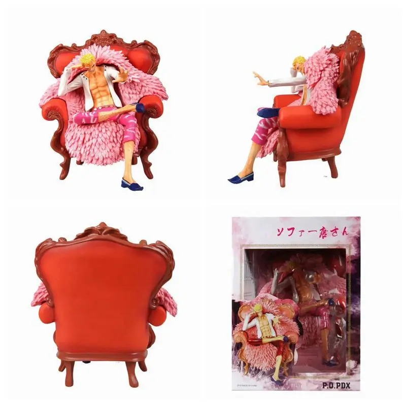 

Anime ONE PIECE GK Donquixote Doflamingo in a Sofa Figure Model Toys 23cm