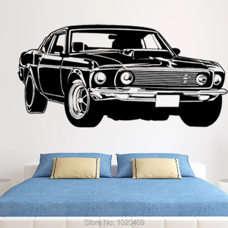 Shelby Gt Ford Mustang Muscle Car Wall Sticker Diy Home Furnishing Shelby Gt Ford Mustang Muscle Car Wall Sticker Diy Home Furnishing Decor Pvc Wallpaper Children Room 3007 In Stickers From Garden On
