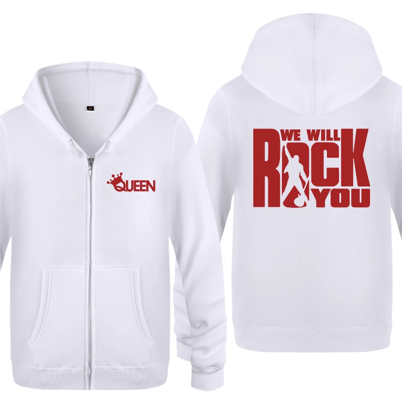 We Will Rock You queen толстовки рок-группы мужские мужские флисовые кардиганы на молнии толстовки с капюшоном - Цвет: BAY HOT