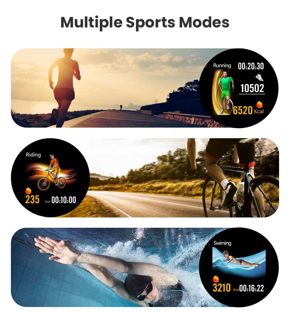 Virtoba A1 Bluetooth Smart Watch Men Women Full Touch Screen Activity Fitness Tracker Heart Rate Monitor 3D UI Smartwatch NEW 4