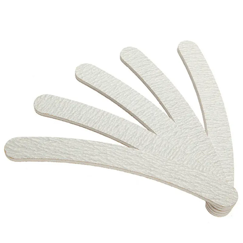 5 шт. пилочки для ногтей 100/100 зернистость EVA буферная шлифовальная изогнутая Наждачная доска Бумеранг банан мрамор серповидные наждачные маникюрные