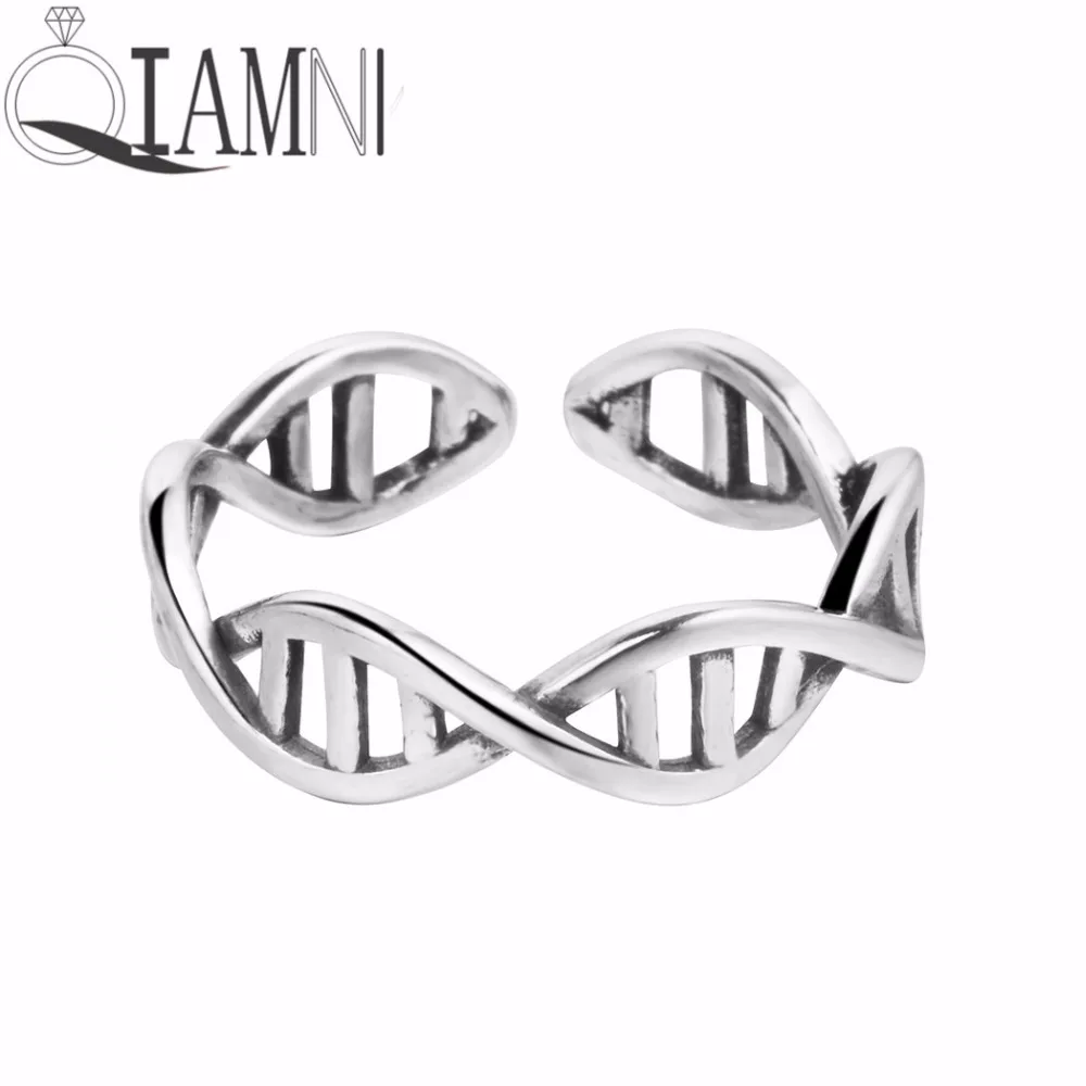 

QIAMNI Science Chemistry Molecule DNA Infinity Open Finger Adjustable Ring Christmas Jewelry Birthday Gift