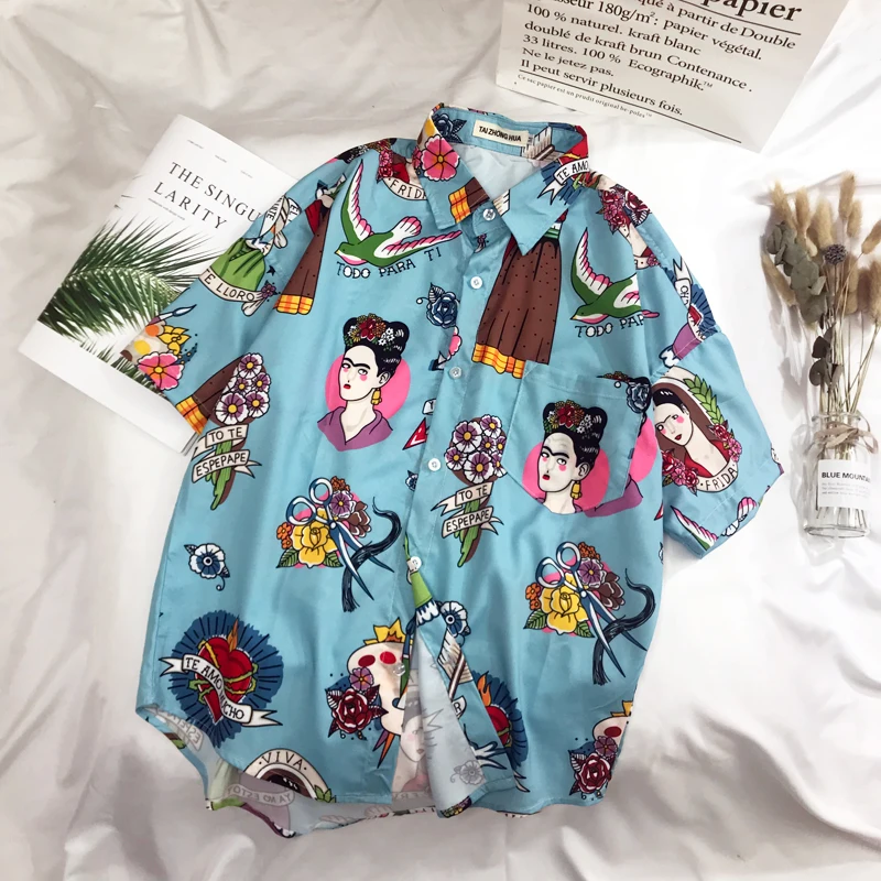 OSCN7, Повседневная рубашка с коротким рукавом и принтом, Мужская Уличная, Гавайский пляж, женская модная рубашка с коротким рукавом, s harujku, Мужская s 388