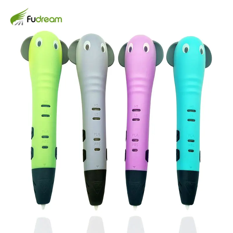 

Fudream new coming P65 3d printer pen Elephant pen 3D with USB power charger and ABS filaments small package as gifts for kids