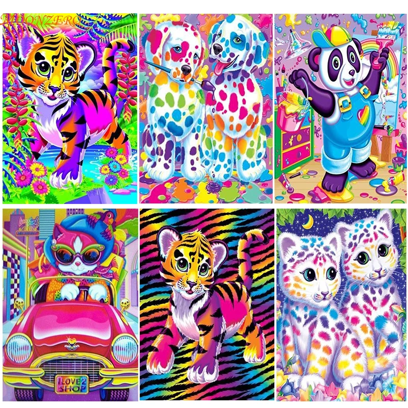 5D DIY Diamond Cartoon Animal Tiger Full Rhinestone Embroidered Cross-stitch Wall Sticker Pendant Mosaic Decorate Your Home | Дом и сад