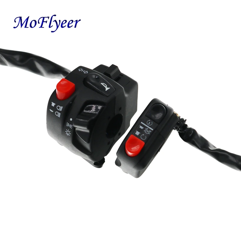 

MoFlyeer 22mm Motorcycle Switches Motorbike Horn Button Turn Signal Electric Fog Lamp Light Start Handlebar Controller Switch