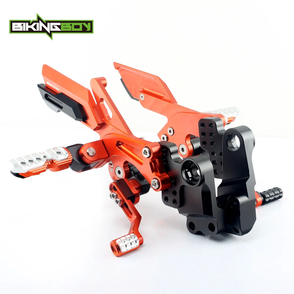 

BIKINGBOY For KTM DUKE 125 200 2011 2012 2013 2014 CNC Billet Motorcycle Adjustablle Rear Sets Footpegs Foot Rests Rearsets