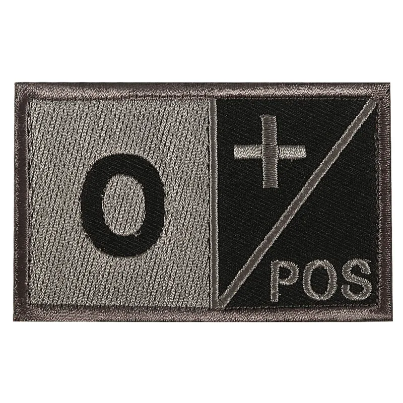 Военная эмблема Знак распознавания 3D вышивка Тактический Патч Дизайн крови тип A+ B+ AB+ O+ Положительный 8*5 см