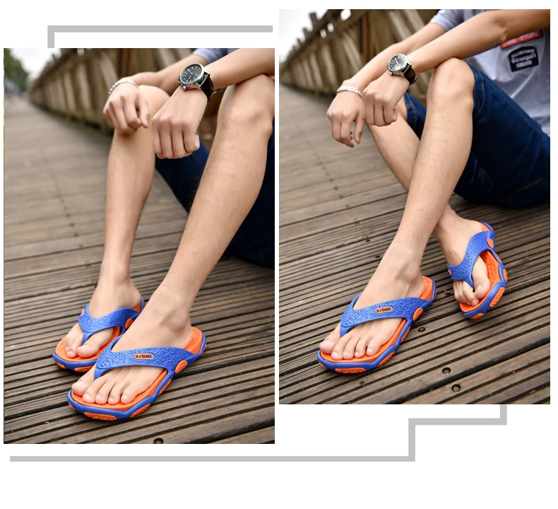 Летние сандалии для прогулок для Для мужчин Пляжные сланцы массажные тапочки мужские Нескользящие смешанные цвета дышащая пляжная обувь большой Размеры