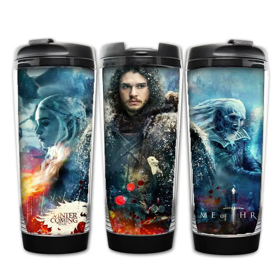 

healthy Plastic Stainless Steel game of thrones coffee bottle Double anti-scalding Water Bottle best gift for friends bottle