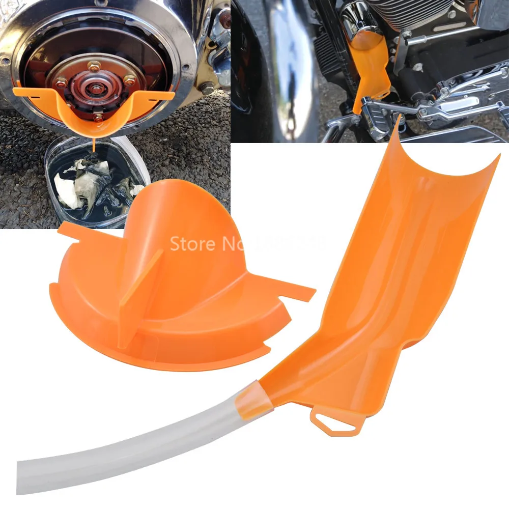 Детали мотоцикла оранжевый первичный чехол для заполнения масла воронка+ дисковый масляный фильтр набор подходит для Harley Electra Glide вперед модель управления