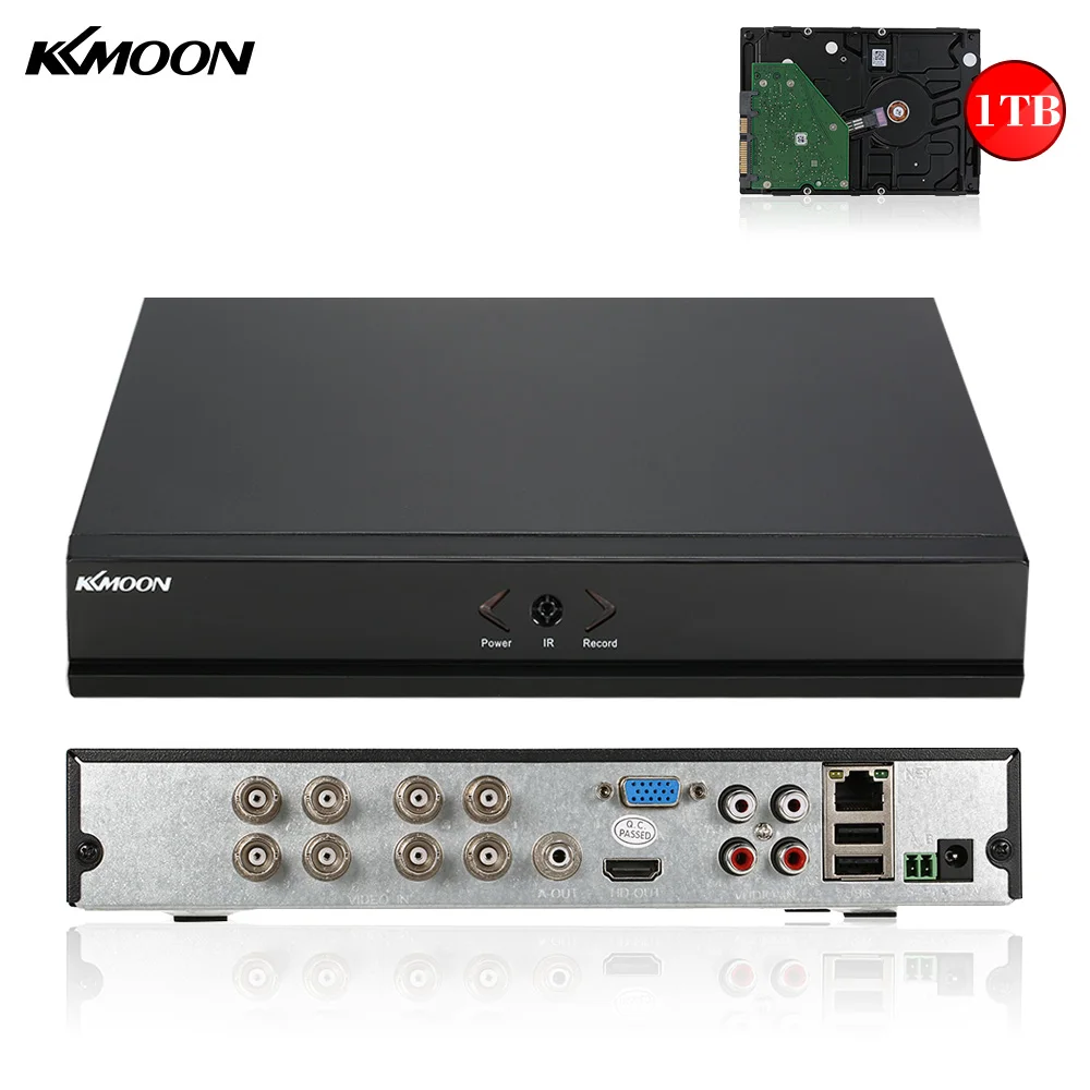 KKmoon 8CH полный 960 H/D1 DVR HVR NVR с 1 ТБ Seagate HDD HDMI P2P H.264 IP камера Onvif 8CH DVR Регистраторы для видеонаблюдения Камера Системы