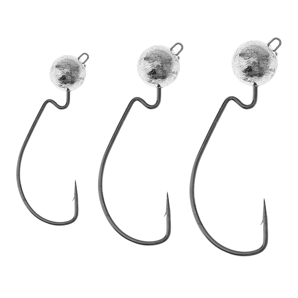 

3pcs Carbon Steel Lead Jig Head Crank Fishing Hook 3.8g 7.5g 10.5g Support Hard Soft Baits Fishing Tackle