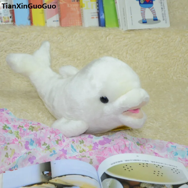 

high quality goods about 27cm lovely white dolphin plush toy cartoon dolphin soft doll birthday gift s0042