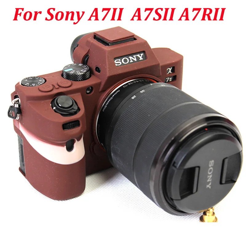 Soft Silicone Rubber Camera Bag Case Cover For Sony A7R A7 III A7RIII A7III A7M3 A9 A7 Mark II A7M2 A7S2 A7R2 A6300 A6000 A6500 - Цвет: A7II Coffee