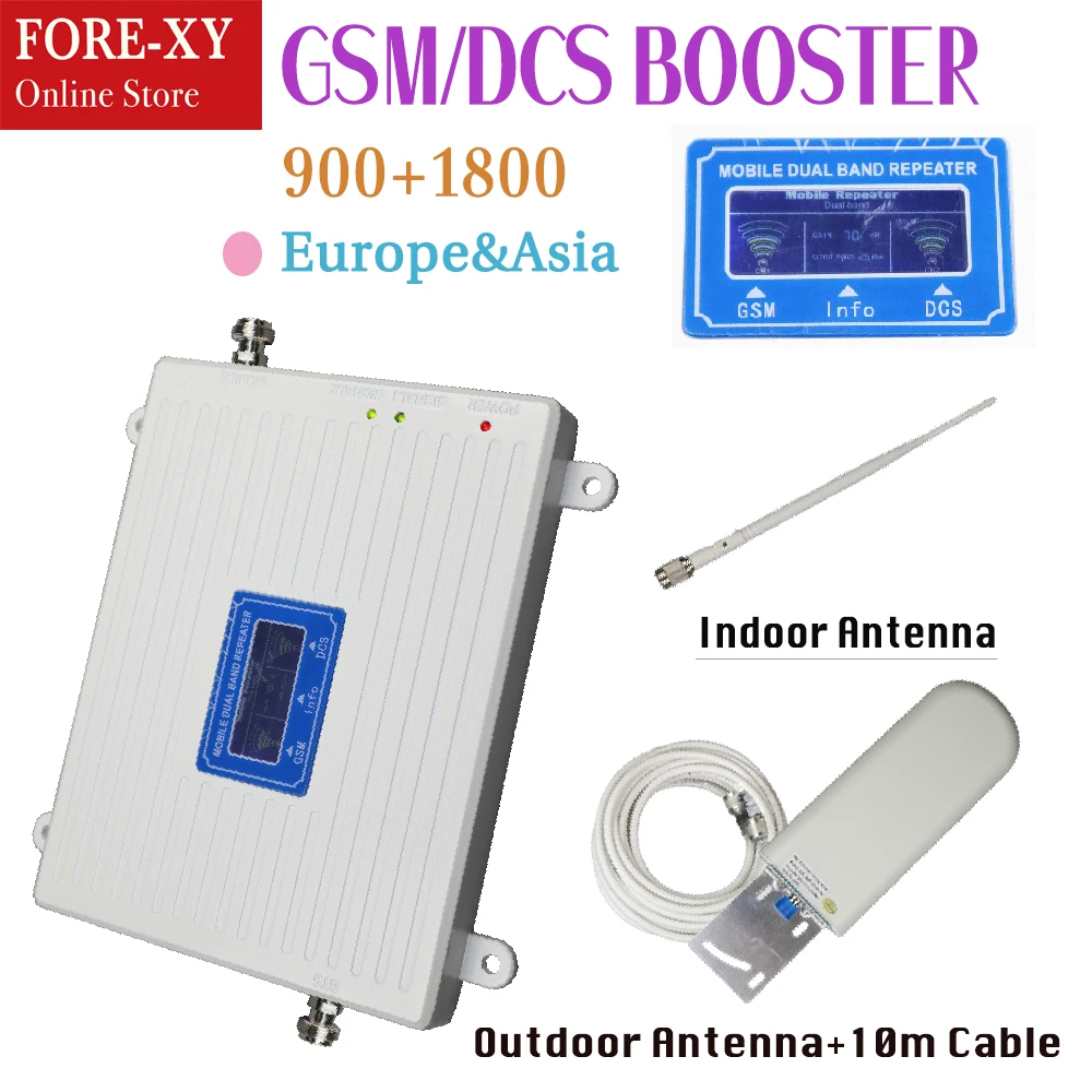 

2G 4G GSM 900 DCS LTE 1800mhz Cellular Signal Repeater 4G Dual Band Amplifier AGC Mobile Phone Signal Booster repeater signal