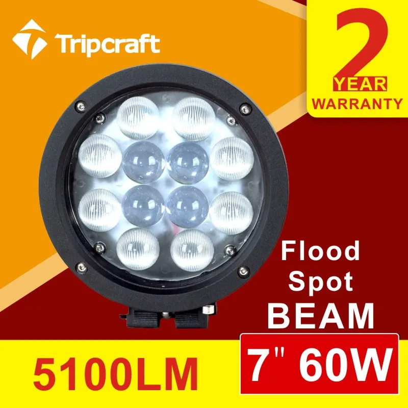 7INCH 60W CREE LED WORK LIGHT SPOT FLOOD FOG LIGHT FOR OFFROAD MACHINERY 4WD ATV SUV USE LED DRIVING LIGHT