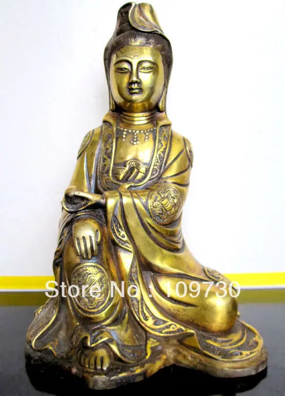

00802 Tibet Buddhist bronze Guanyin buddha statue
