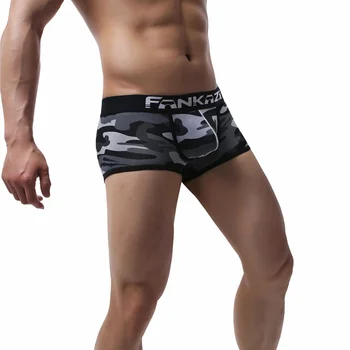 

Men Boxer Shorts Underwear Camouflage Printed Cuecas Boxers Mens Boxershorts Gay Underwear Slip Male Underpants with Wiastbelt