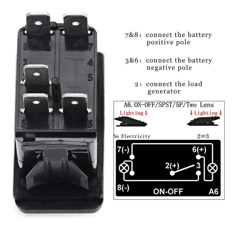 ADPOW 12 V 24 V светодиодный световой бар перекидной переключатель SPST ON-OFF 5 Pin синий/красный/зеленый для автомобиля лодки грузовика