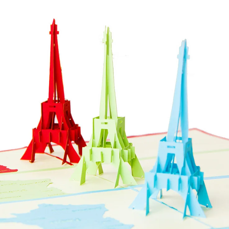 La Tour Эйфелева башня ручной работы Креативные Киригами и Оригами 3D всплывающие