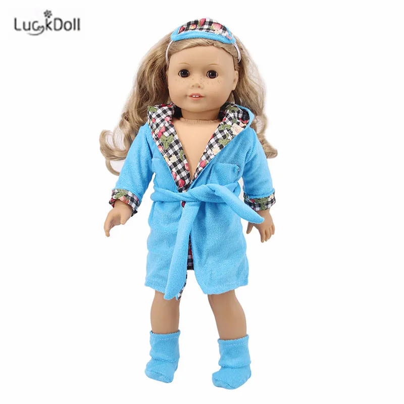 LUCKDOLL модная новая пижама из хлопка+ маска для глаз+ обувь, комплект из трех предметов костюм для 43 см для ухода за ребенком для мам кукла или 18-дюймовые куклы аксессуары лучший подарок