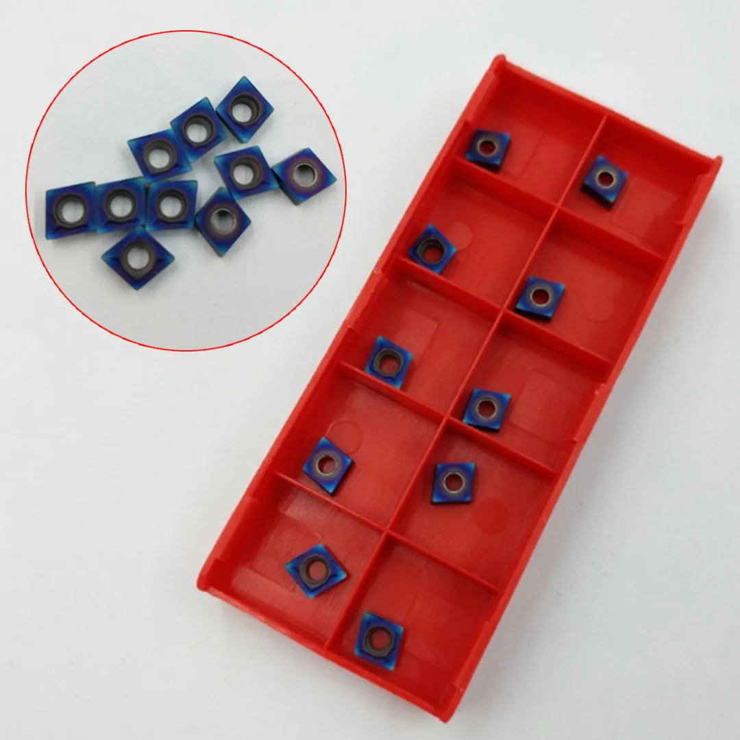 

10pcs 2.5mm Blue Nano Coating Blades CCMT060204-HM Carbide Insert CNC Lathe Blade Cutter for Boring Bar Turning Tool
