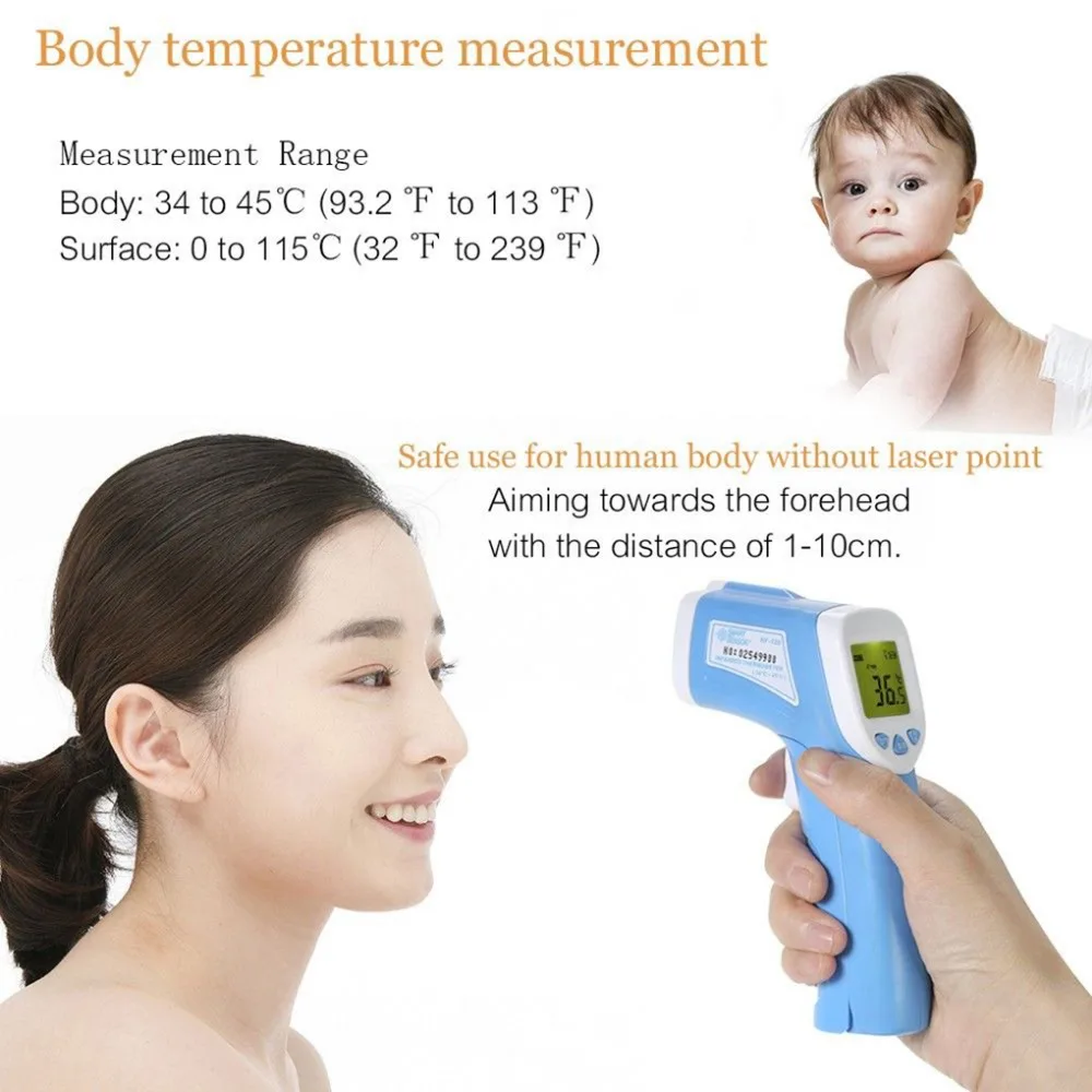 

Thermometer 2 In 1 Digital IR Thermometer Electronic Body Forehead Non-Contact Baby Infrared Temperature Meter Thermal Imager
