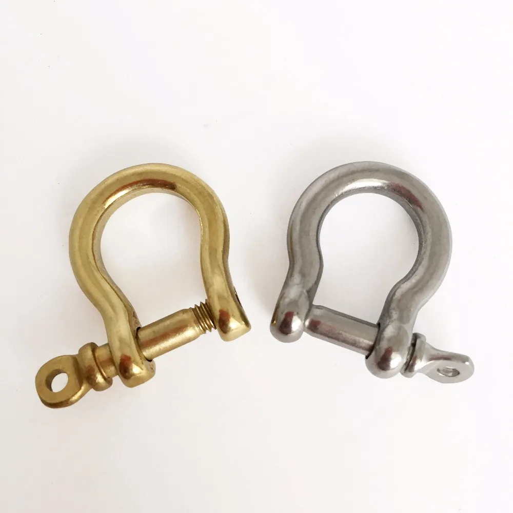 4 Pcs Solid Brass Metal Shackle Key Chain Key Ring Belt U Hook Wallet