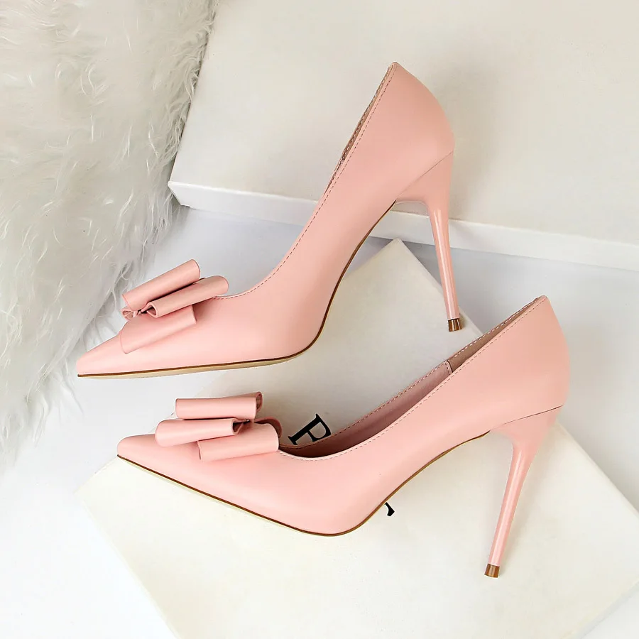 Женские туфли на высоком каблуке 10 см; женские туфли; цвет синий, розовый, желтый; Escarpins; Туфли на каблуке-шпильке; свадебные туфли-лодочки на День Валентина - Цвет: Розовый