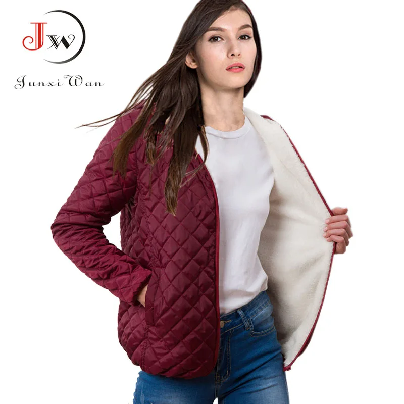 Autumn Winter Women Parkas basic jackets coat Female velvet lamb hooded Coats Cotton Winter Jacket Womens Outwear Plus Size