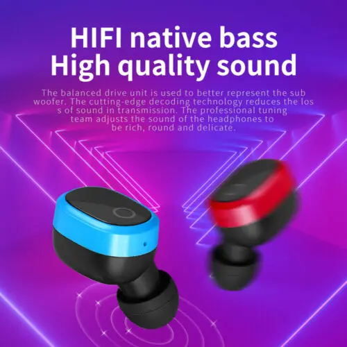Mini Bluetooth 5 0 Stereo Headset In Ear Wireless Gaming Sport Earphone Earbud HiFi Bass Stereo Earphones Waterproof Handfree