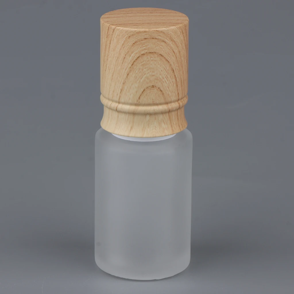 Portable Refillable Mat Glass Fine Mist Perfume Spray Bottle with Wood-like ABS Lid Empty Sprayer Container