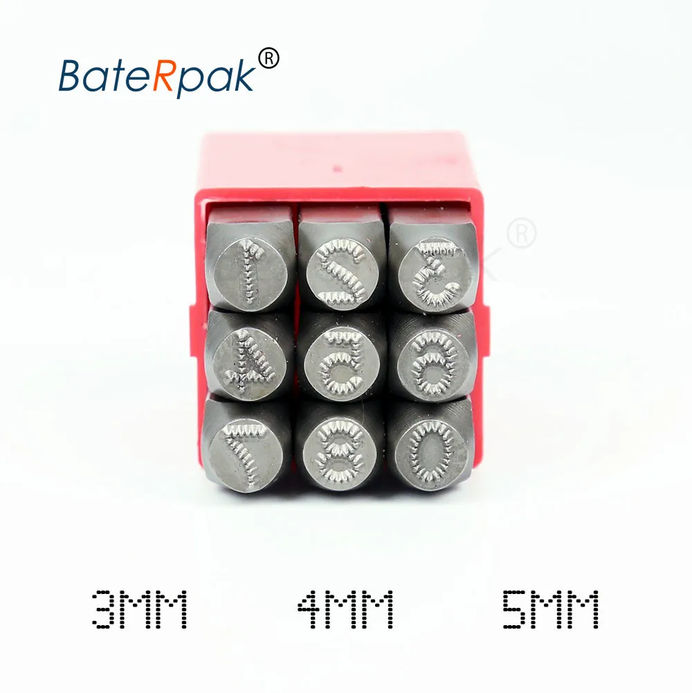

Numbers 3/4/5mm Dotted steel seal,BateRpak car chassis number stamp puncher Steel word punch stamp/matrix dot stamp,9pcs/box
