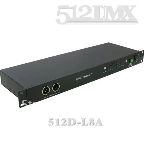 8-полосный сплиттер DMX Размер: 482x147x44 мм (19-дюймовый стеллаж 1U) | Лампы и освещение