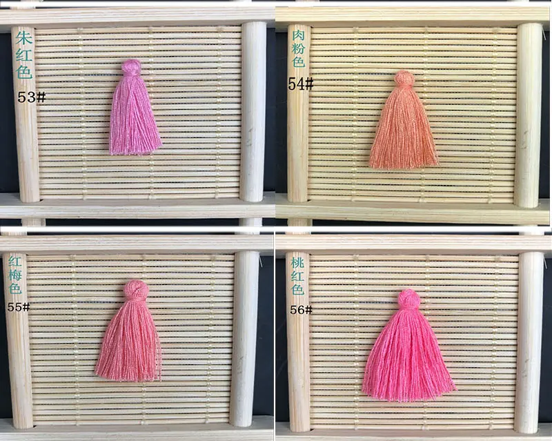 100PC 3CM Multicolor Mini Cotton Thread Fabric Tassel DIY Pendant Jewelry Bracelet Making Fringe Trim Craft Sewing Accessories