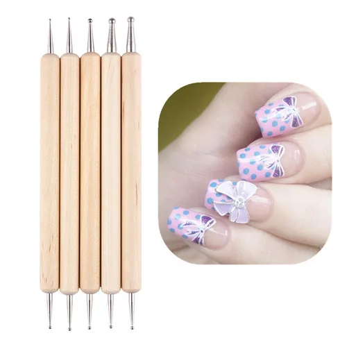 5Pcs-2-Way-Wooden-Dotting-Pen-Marbleizing-Tool-Nail-Art-Dot-Dotting-Tools