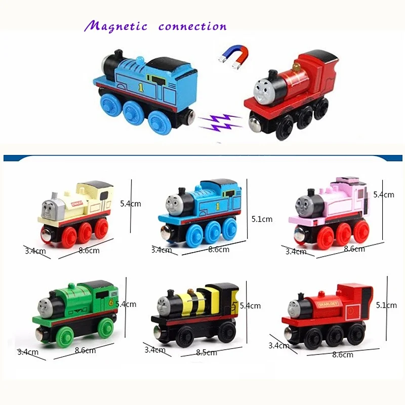 2pcs/set Thomas Trains Toy Thomas and Friends Anime Wooden Thomas Train Car Wooden