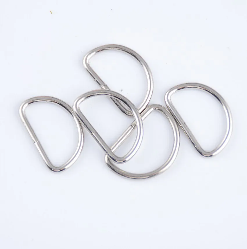 

Free Shipping-50Pcs Silver Tone Unwelded Leather Bags Metal Crafts D Rings 15x24mm(Inside :11x20mm ) Connect Buckle J1288