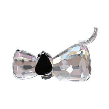 

H&D Big Crystal Dog Figurine Collection Art Glass Decorative Collectible Gift Statue Animal Paperweight Home Table Decorations