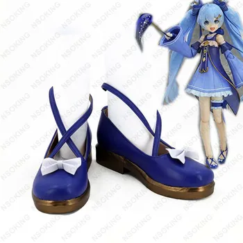 

New Vocaloid 2017 SNOW MIKU Cosplay Boots Anime women Shoes Custom Made