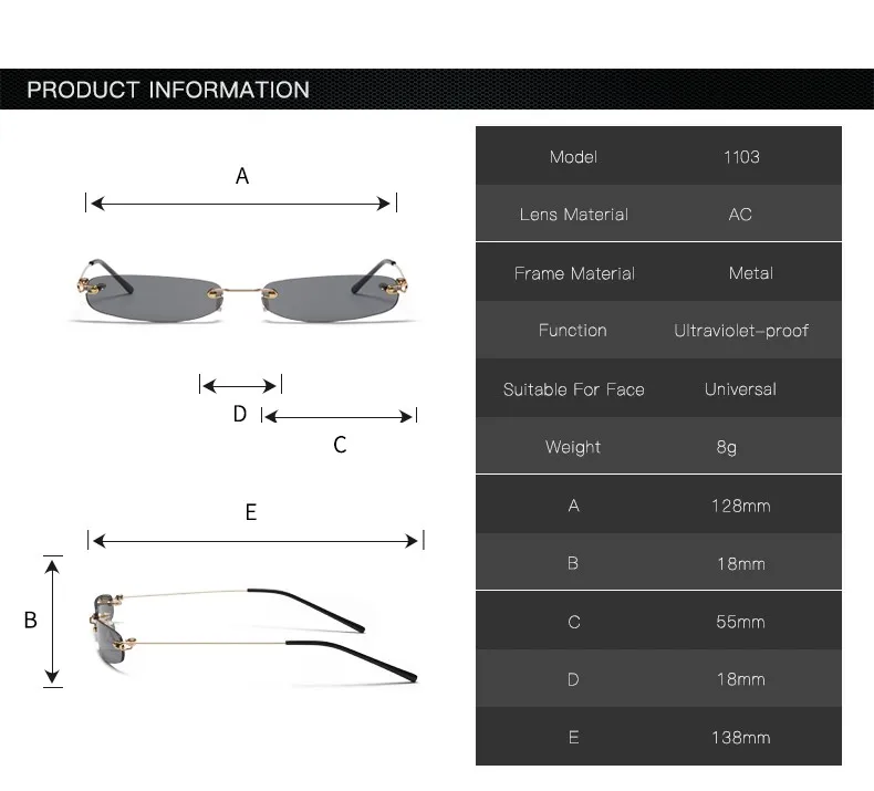 Модные узкие маленькие солнцезащитные очки Роскошные брендовые дизайнерские ретро солнцезащитные очки без оправы металлические трендовые маленькие солнцезащитные очки UV400