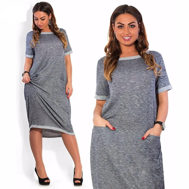 Women Dress Plus Size 6l Long Linen Natural Coloured Cotton Dresses vestidos largos de verano festa longo Office Dress Blue/Grey