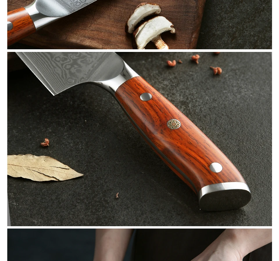 XINZUO, 2 шт., кухонный нож шеф-повара, набор, Япония, VG10, дамасская сталь, шеф-повара, универсальные ножи, палисандр, ручка, лучшее качество, кухонные инструменты для повара